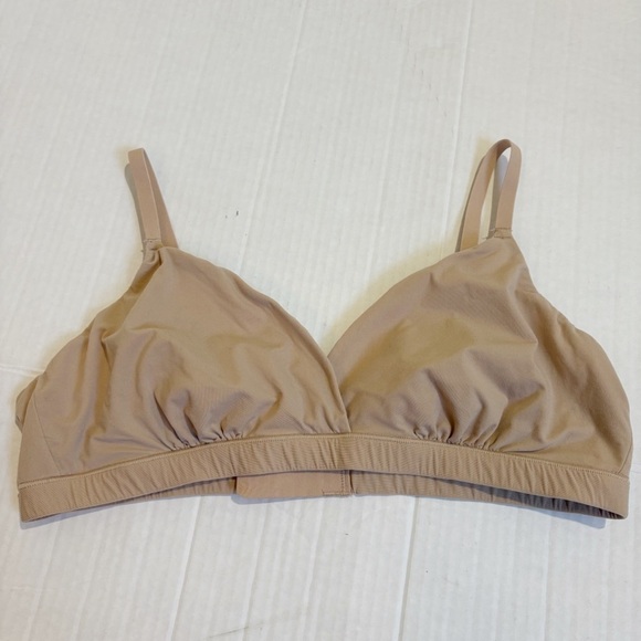 SKIMS Crossover Bralette Size Large Tan Fits Everybody No Underwire Soft V Neck - Picture 10 of 15